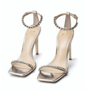 Marc Fisher Metallic Silver Embellished Heels